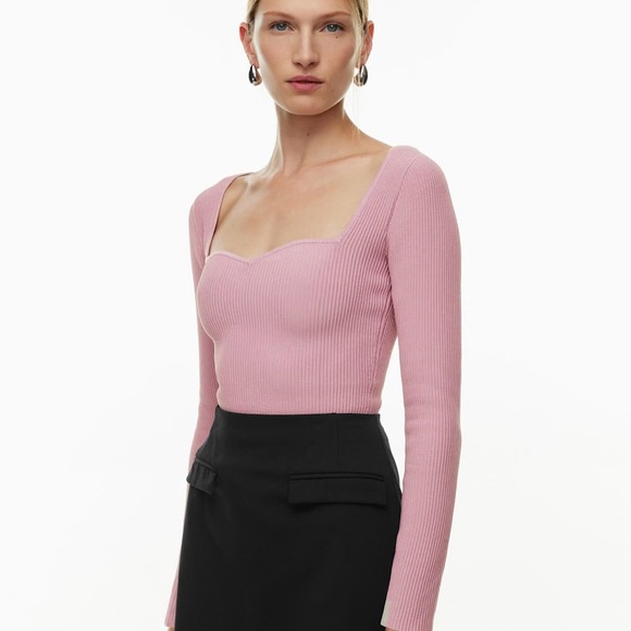 Babaton Tops - Babaton Aritzia Sculpt Knit Sweetheart Long Sleeve XS